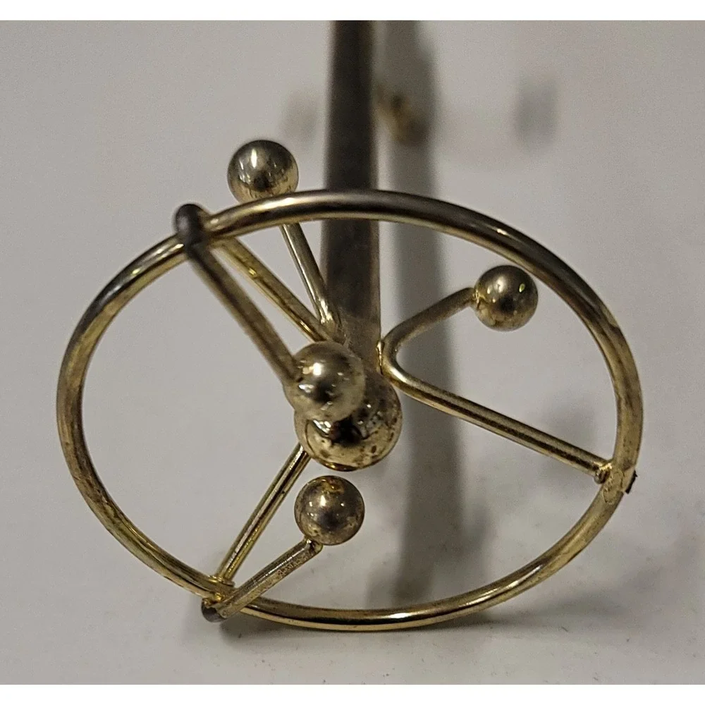 Vintage Doll House Miniature Brass Toy Hall Tree Coat‎ Rack Jewelry Hanger 7.5